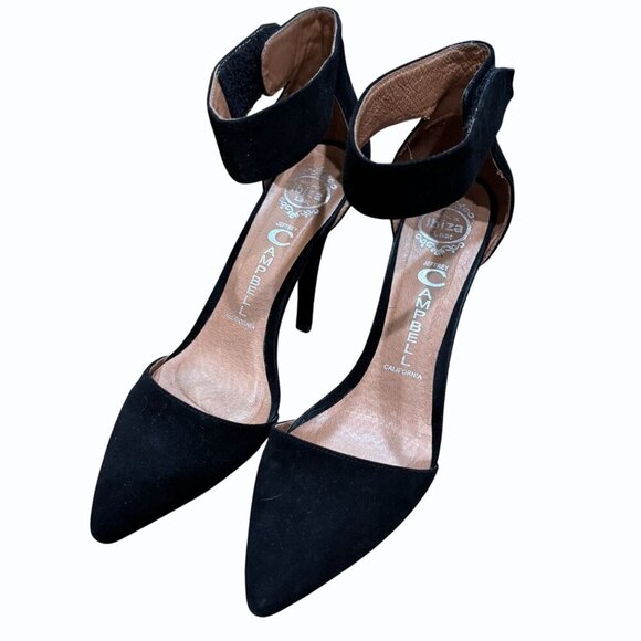 Jeffrey Campbell Solitaire Black Suede Pumps Shoes Size 8 Ankle - Picture 2 of 11